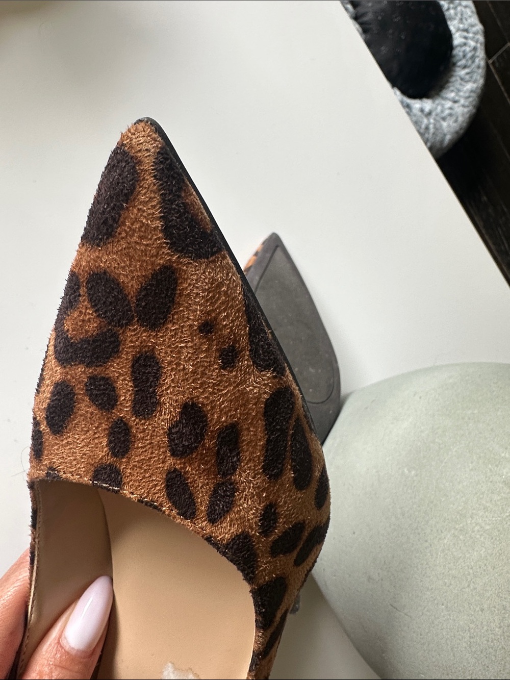 Marc Fisher Leopard-Print Pointed Toe Pumps in Brown and Black - Picture 4 of 4
